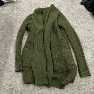 green cardigan